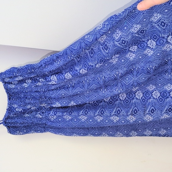 2/$20 GOA - Blue Patterned Midi Dress - Size Medium - Picture 1 of 5